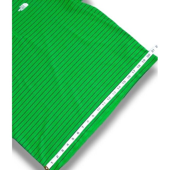 The North Face Mens Medium Green Striped Quarter Zip Short Sleeve Polo Shirt EUC - Picture 9 of 16